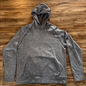 Authentic lululemon Engineered Warmth Hoodie in heathered grey.